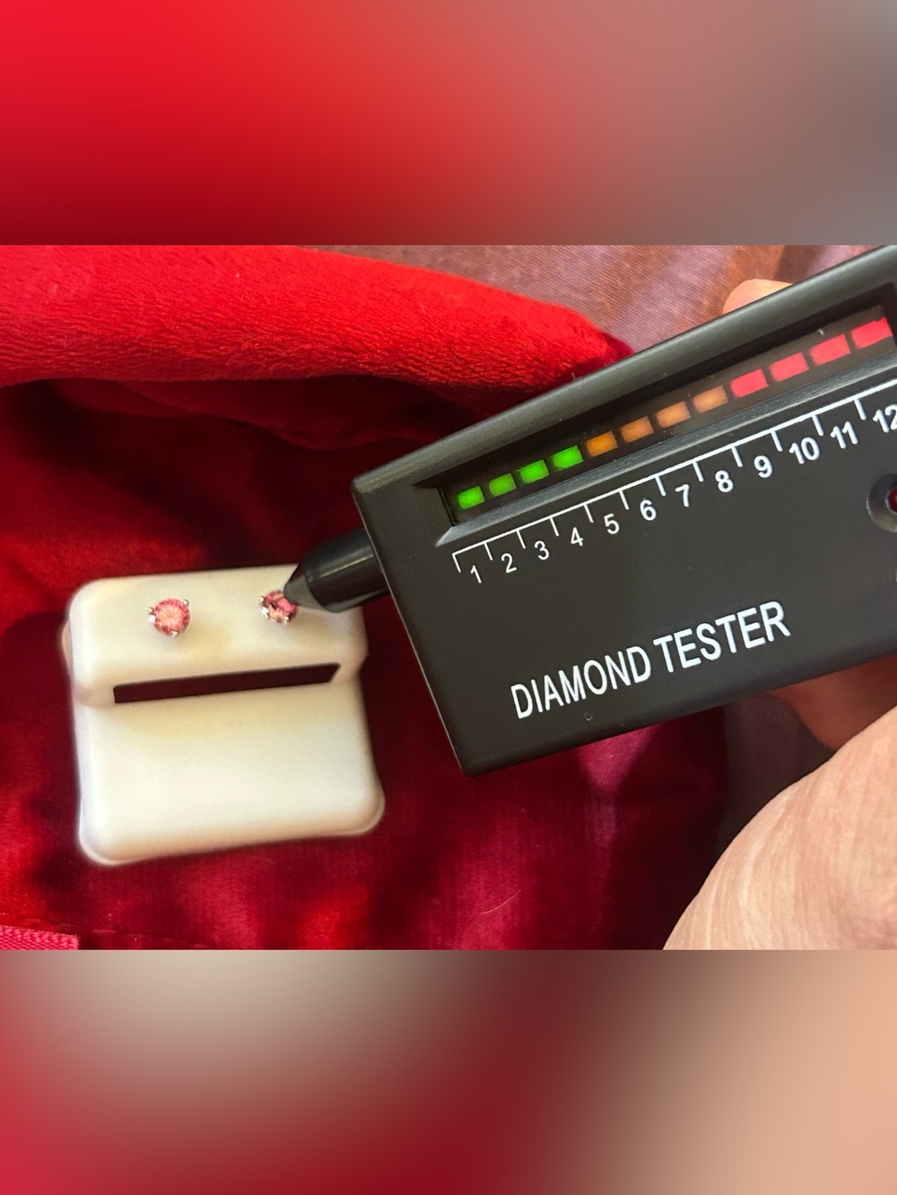 Pink Moissanite Stud Earrings - Elegant Women's Jewelry - Picture 3 of 3